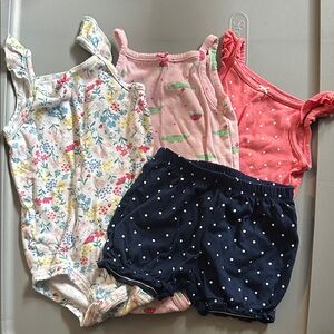 Carter's Multicolor Floral, Alligator, and Polka Dot Bodysuits